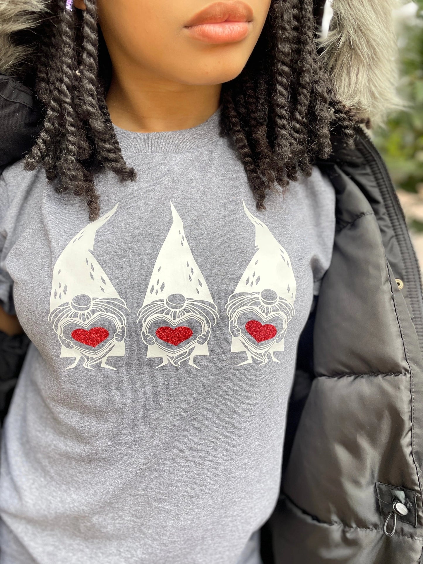 Love Gnomes Grey Crew Neck T-Shirt