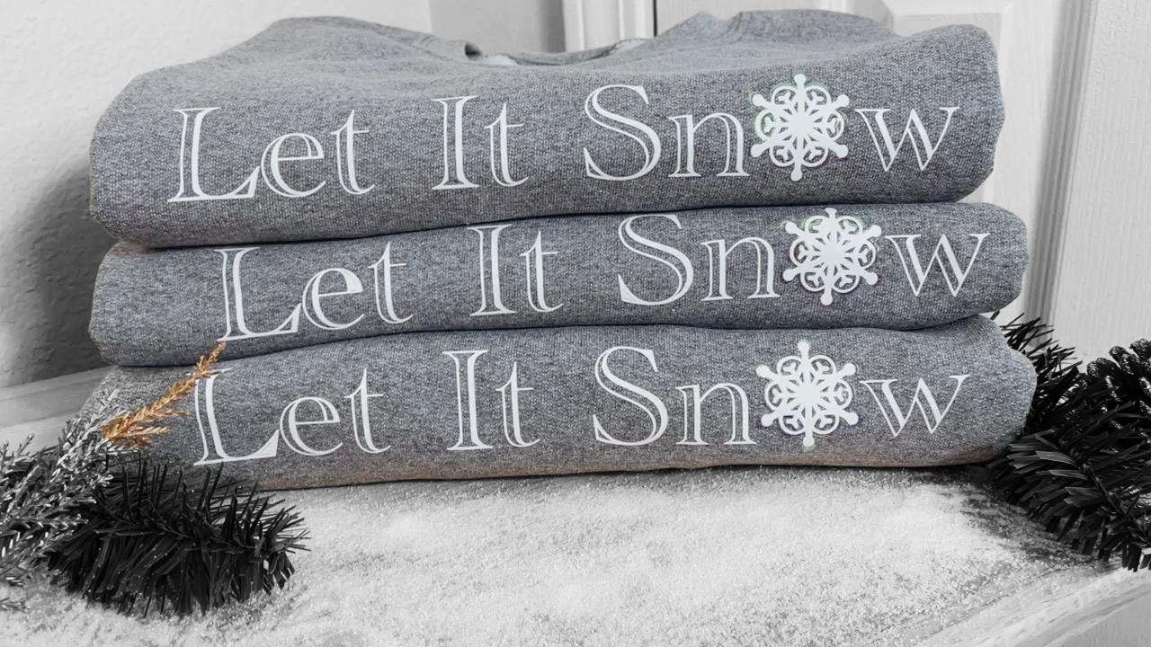 Let It Snow Grey Holiday Crew Neck Sweatshirt