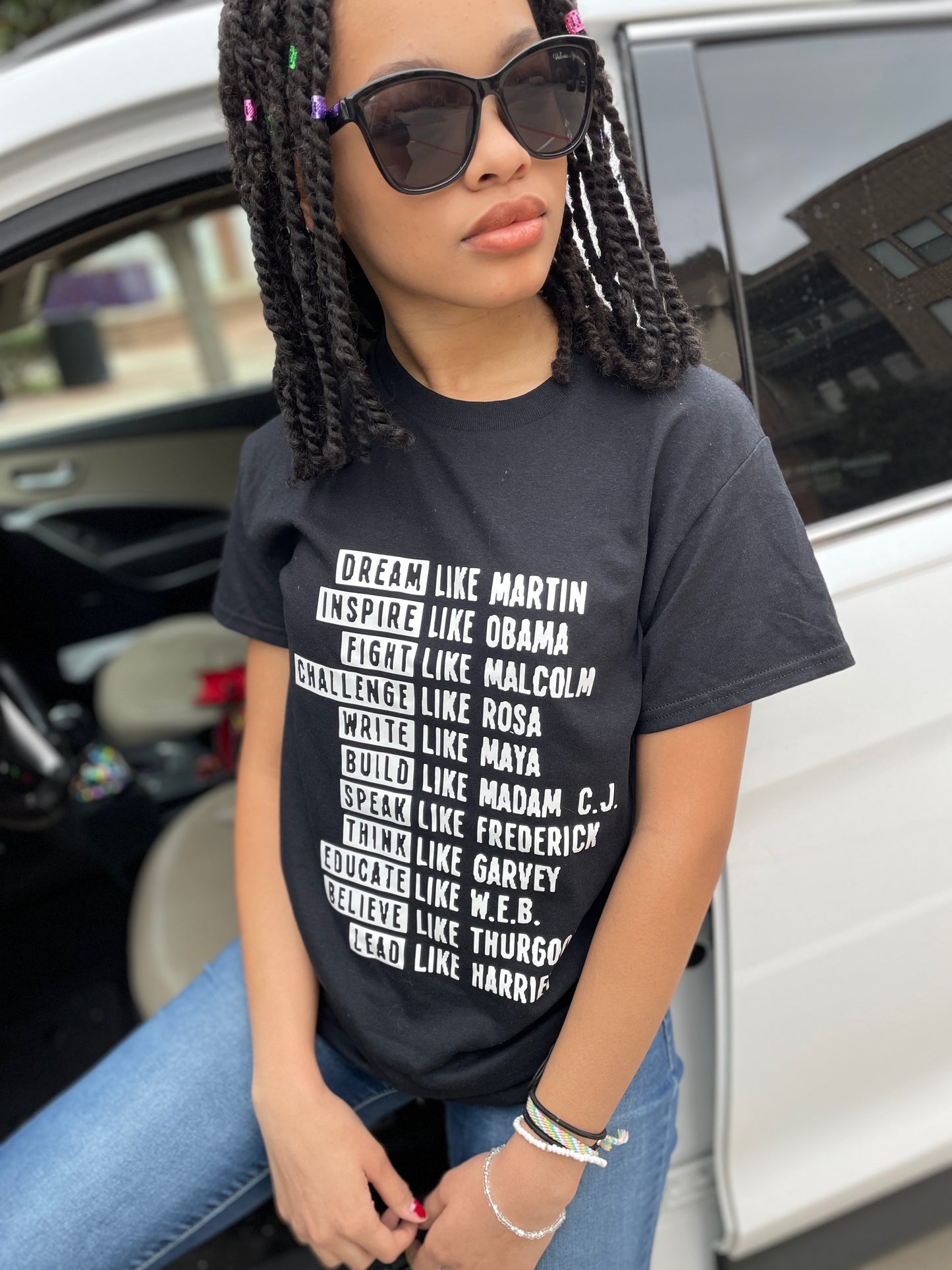 Leaders"Black Crew Neck T-Shirt