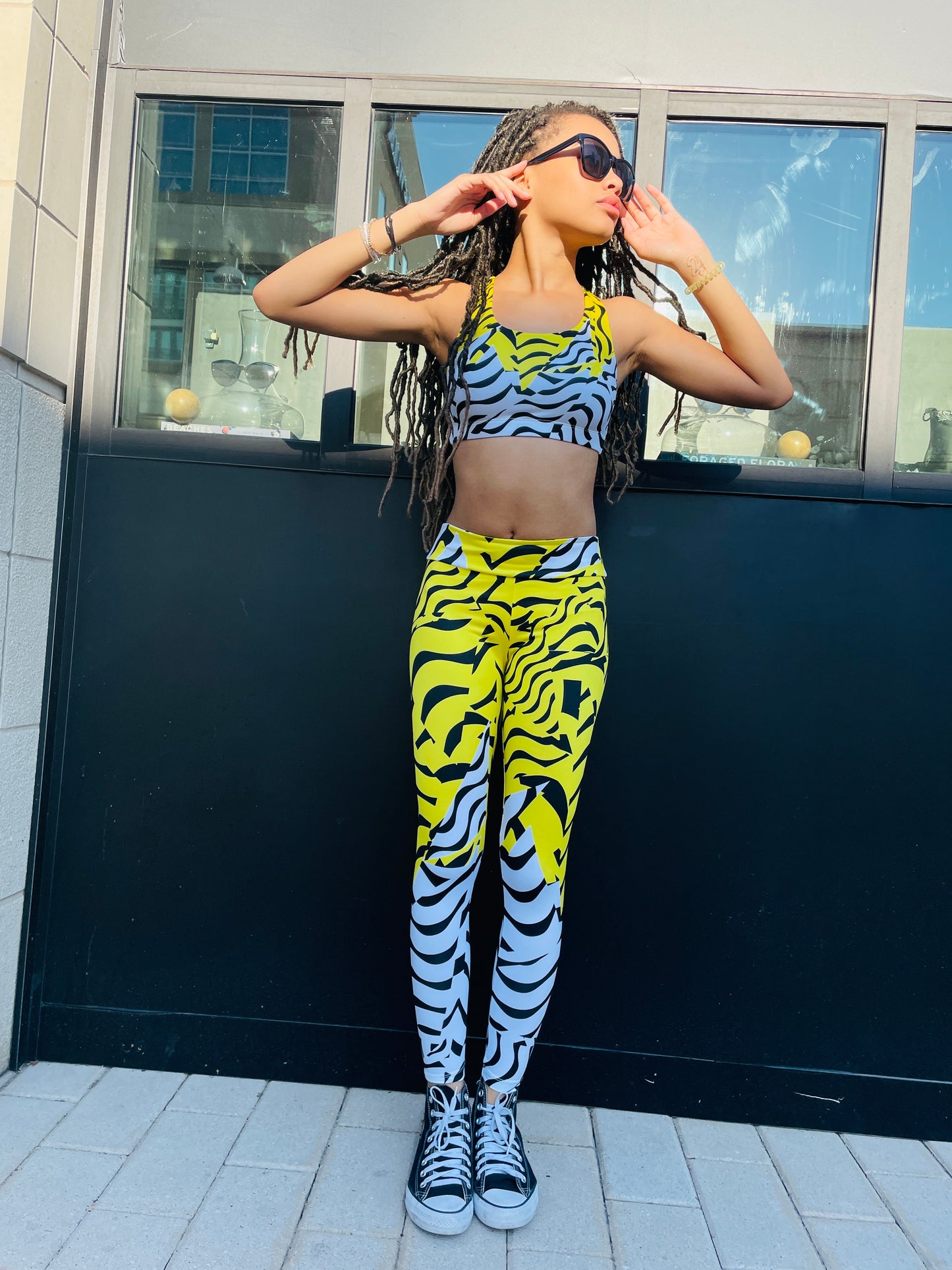 Limited Edition- Yellow and Gold Geometric Shapes Yoga Sets