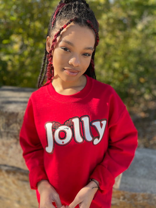 Jolly Red Holiday Crew Neck Sweatshirt