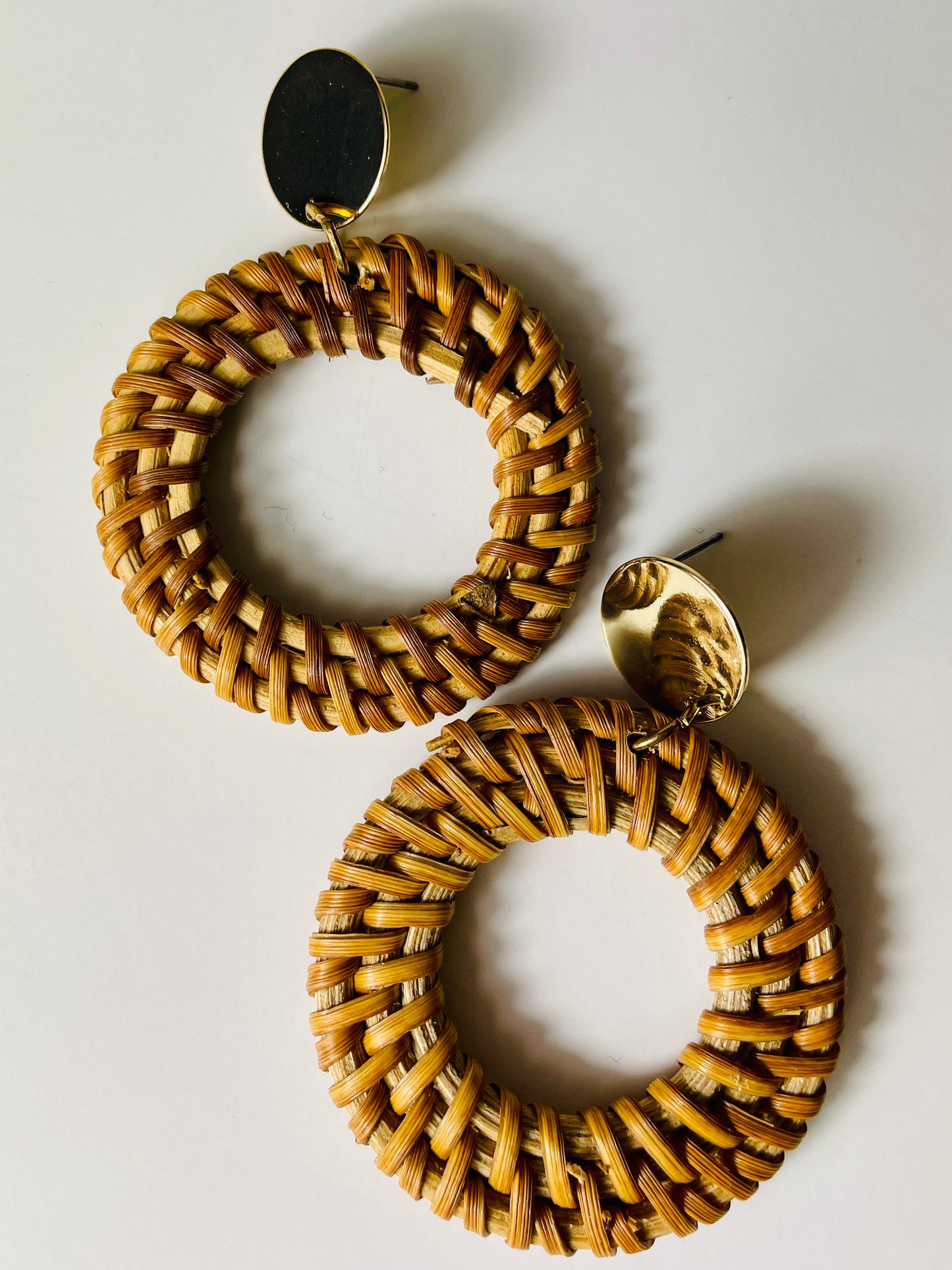 Hollow Round Ratan Earrings