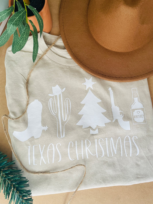 Texas Christmas Crew Neck T-Shirt