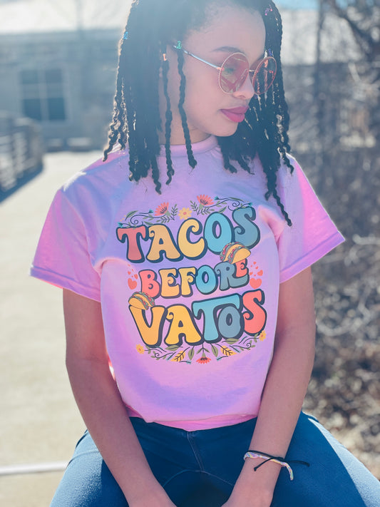 "Tacos Before Vatos"-Limited Edition-Crew Neck T-Shirt