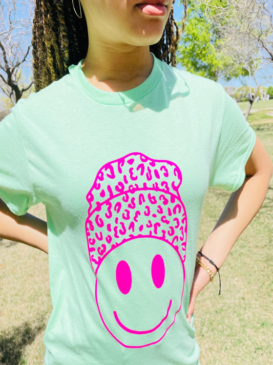"Pink Smiley" CrewNeck T-Shirt